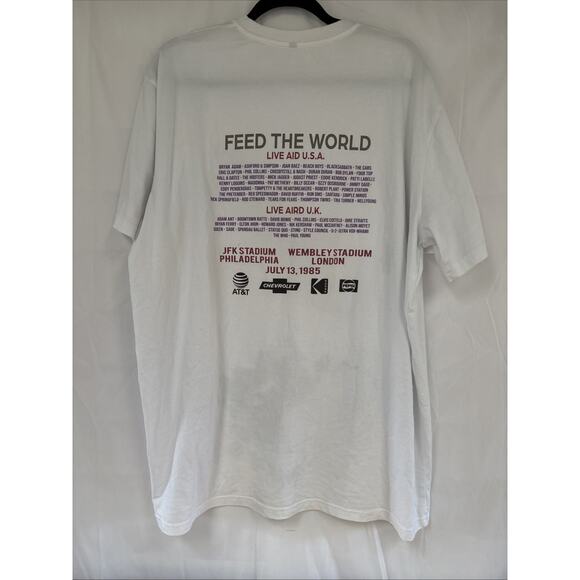 Men Live Aid 1985 Feed The World Concert Graphic Tee 3X White Philadelphia Shirt - Picture 6 of 6